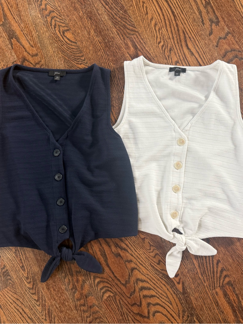 Lot of 2 J. Crew button up tie front knit tops size XS